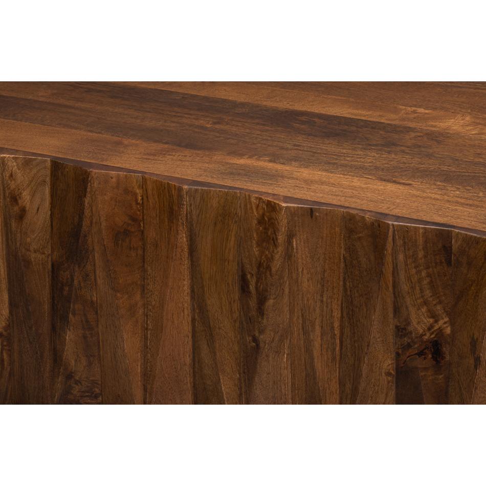 Brutalist Solid Wood Coffee Table For Sale 6