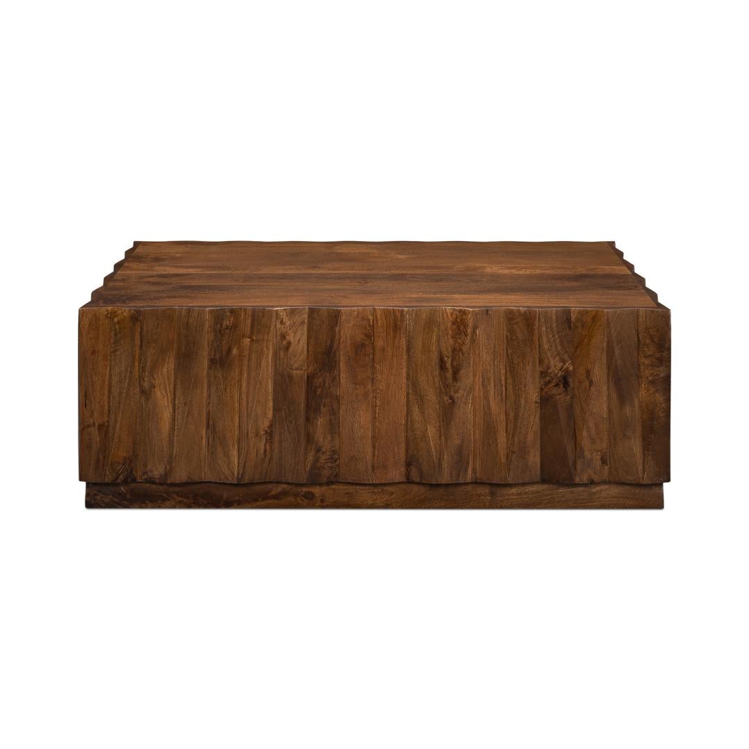 Indian Brutalist Solid Wood Coffee Table For Sale