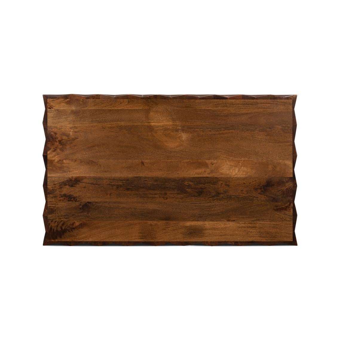 Brutalist Solid Wood Coffee Table For Sale 1