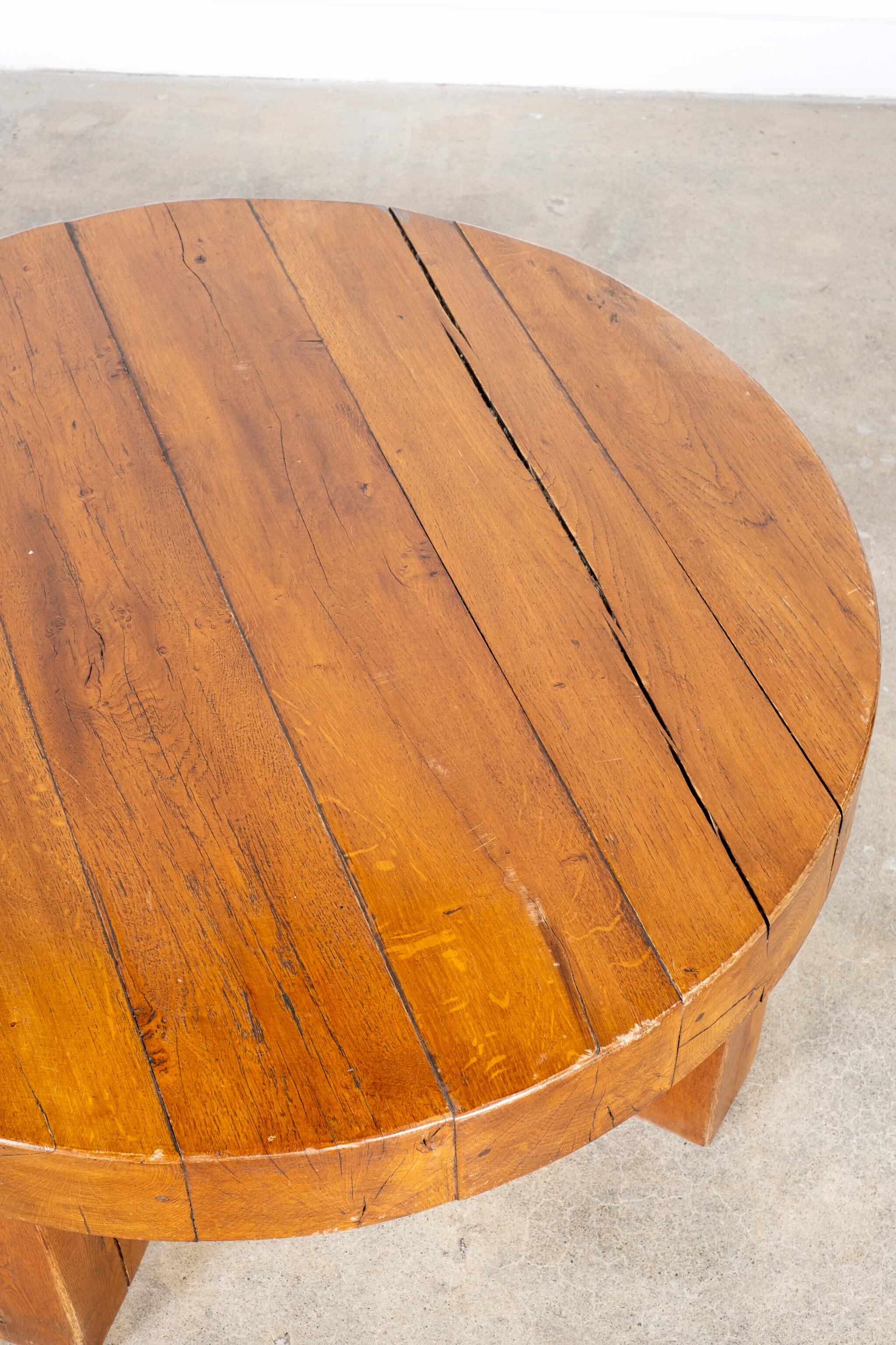 Brutalist Solid Wood Coffee Table For Sale 2