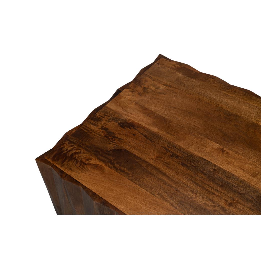 Brutalist Solid Wood Coffee Table For Sale 2