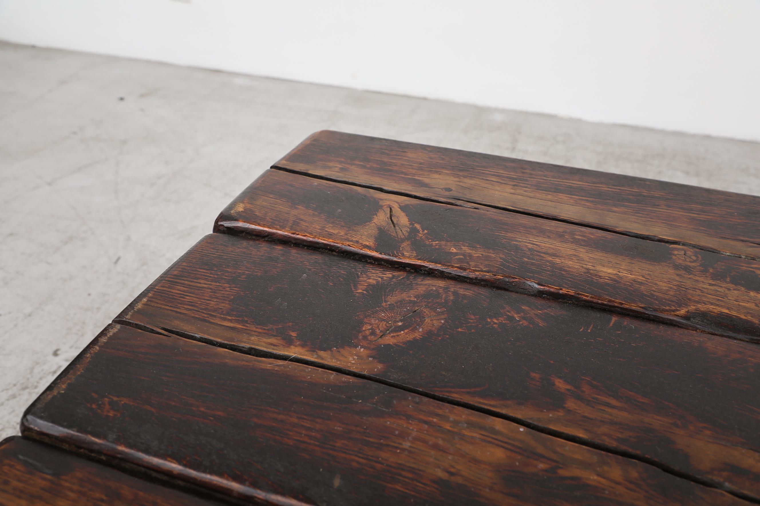 Brutalist Solid Wood Railroad Style Coffee Table 6