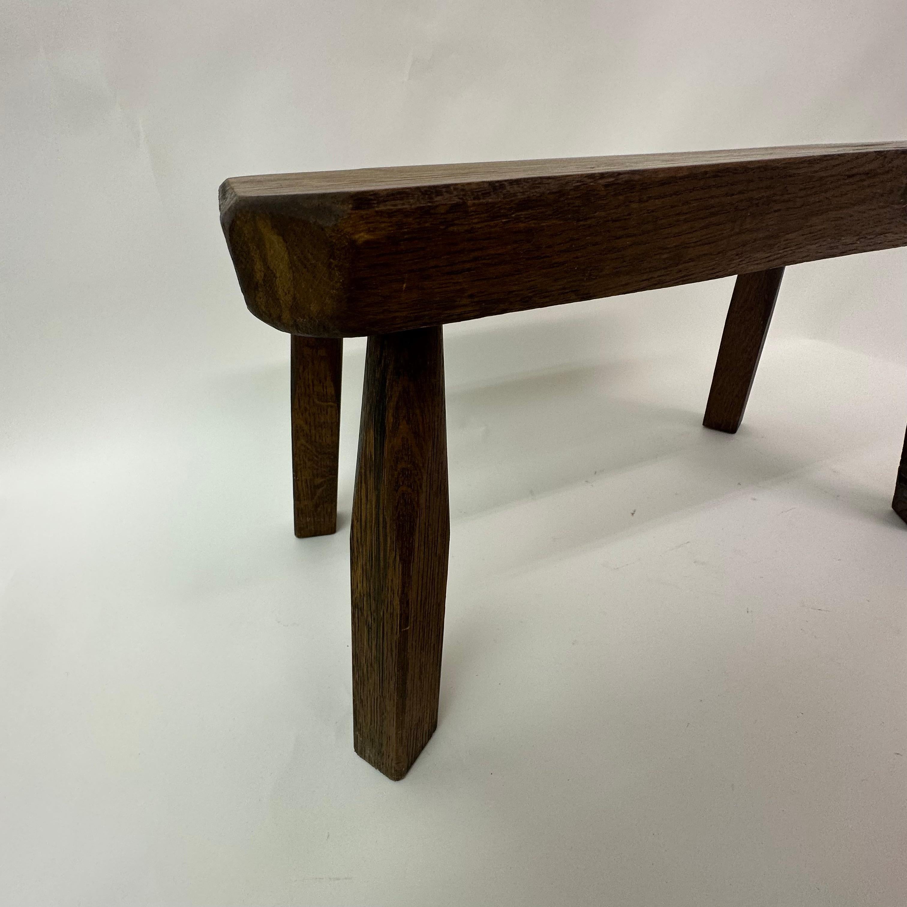 Brutalist solid wood side table, 1970’s For Sale 8