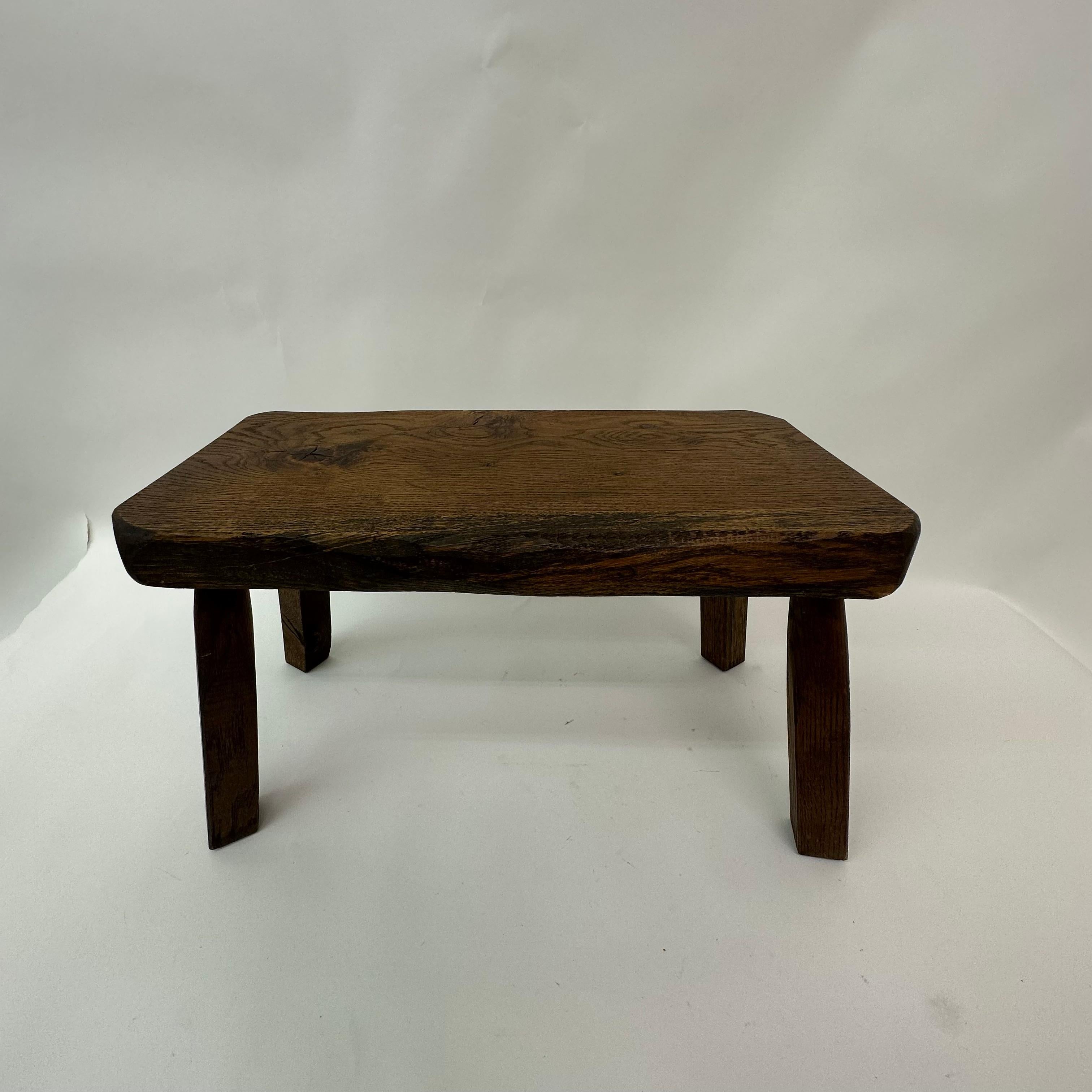 Brutalist solid wood side table, 1970’s For Sale 10