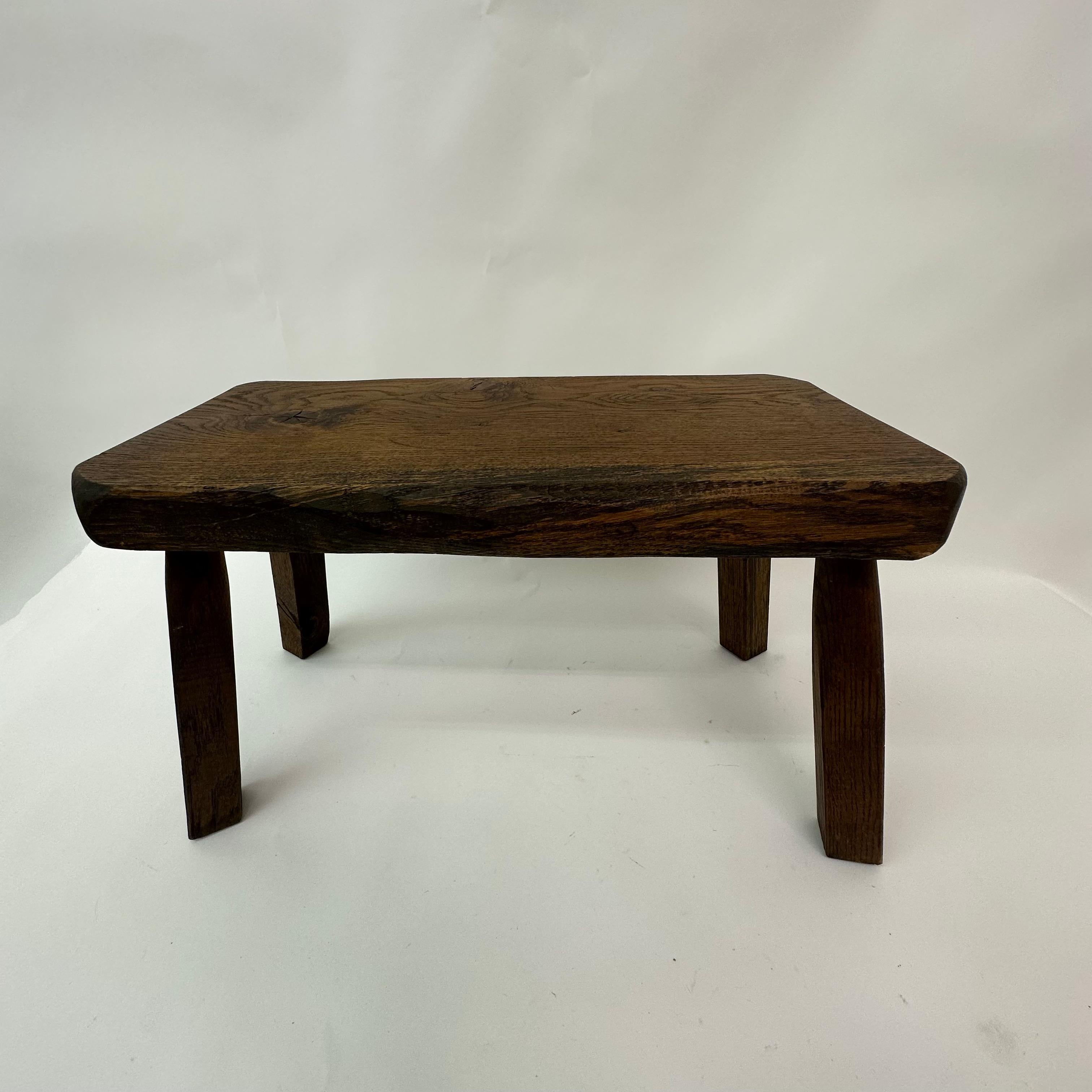 Brutalist solid wood side table, 1970’s For Sale 11