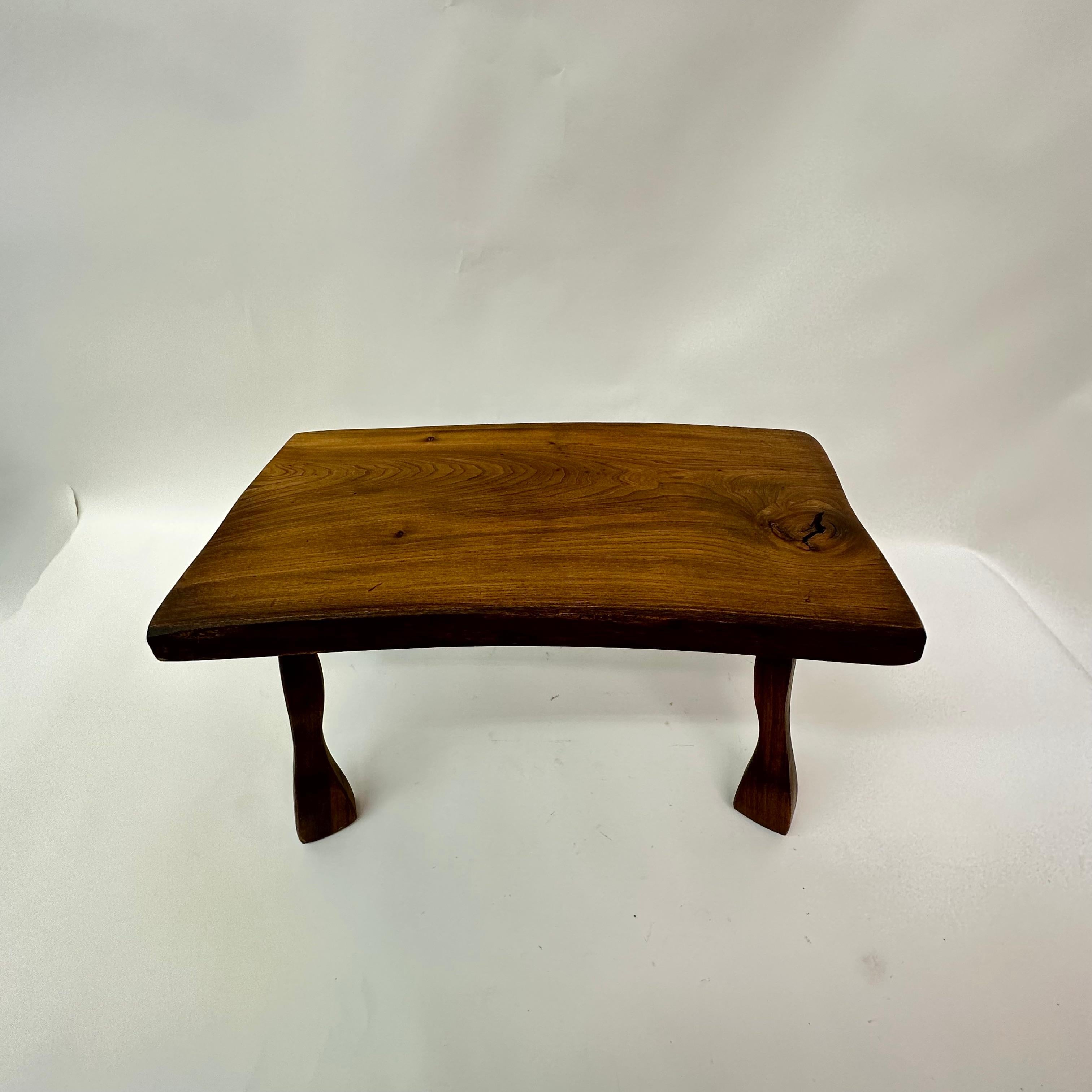 Brutalist solid wood side table, 1970’s For Sale 3