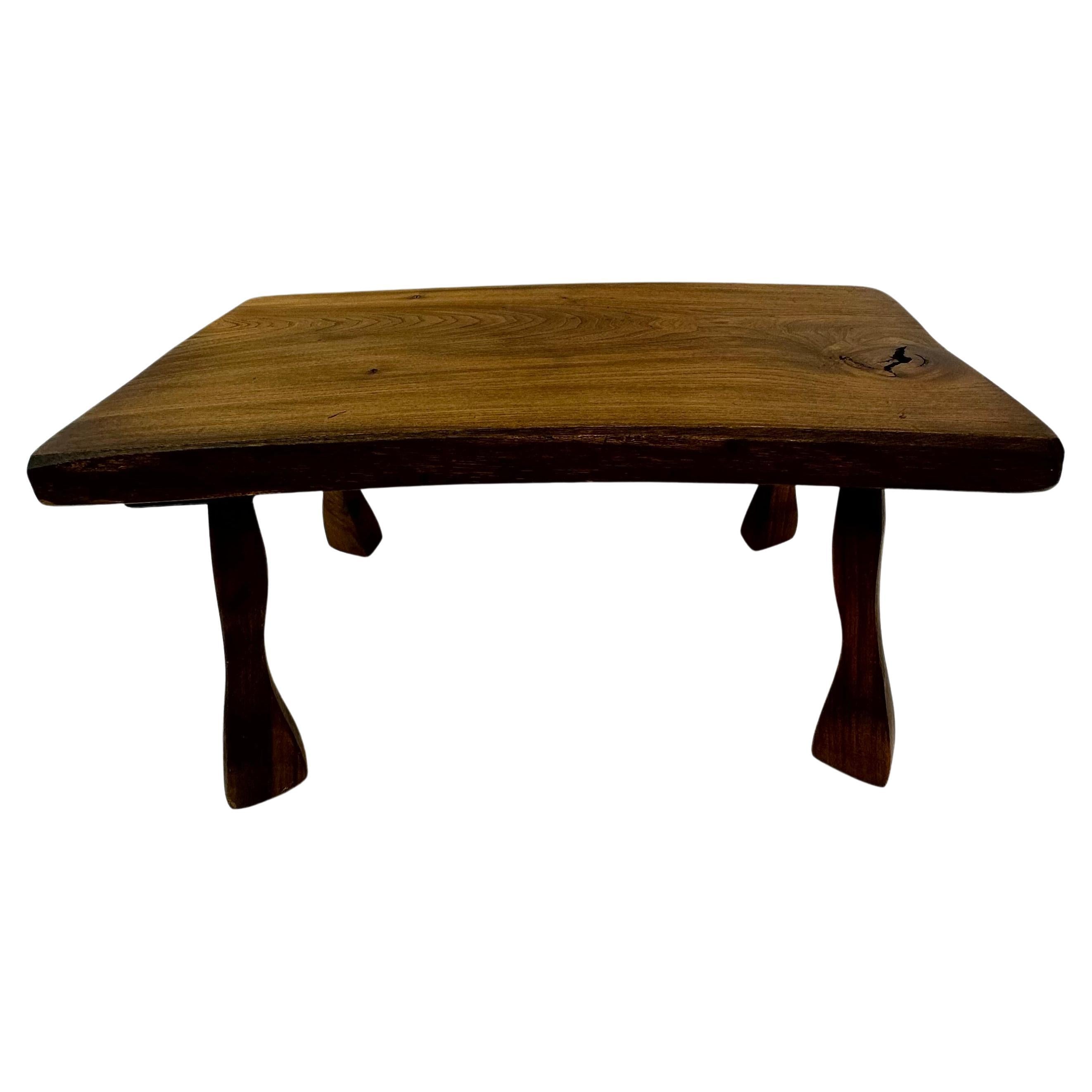 Brutalist solid wood side table, 1970’s