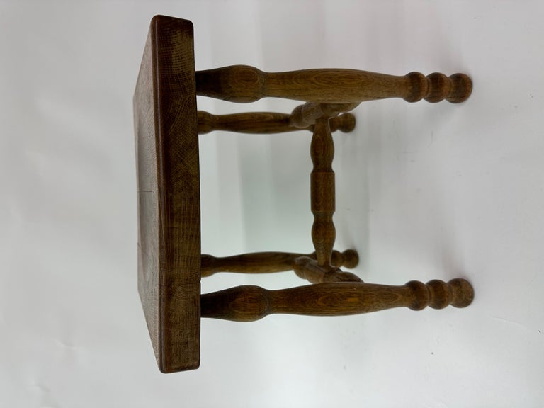 Brutalist Solid Wood Stool, 1970s For Sale at 1stDibs