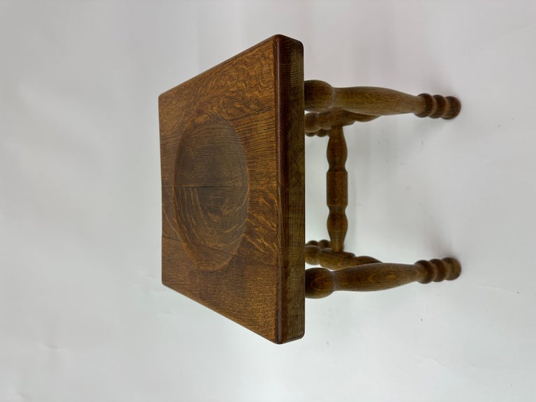 Brutalist Solid Wood Stool, 1970s For Sale at 1stDibs