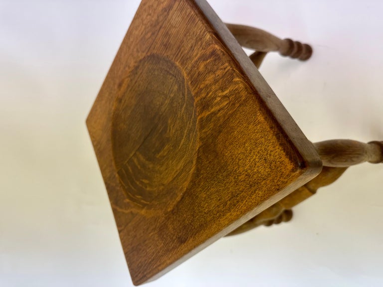 Brutalist Solid Wood Stool, 1970s For Sale at 1stDibs