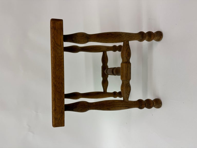 Brutalist Solid Wood Stool, 1970s For Sale at 1stDibs