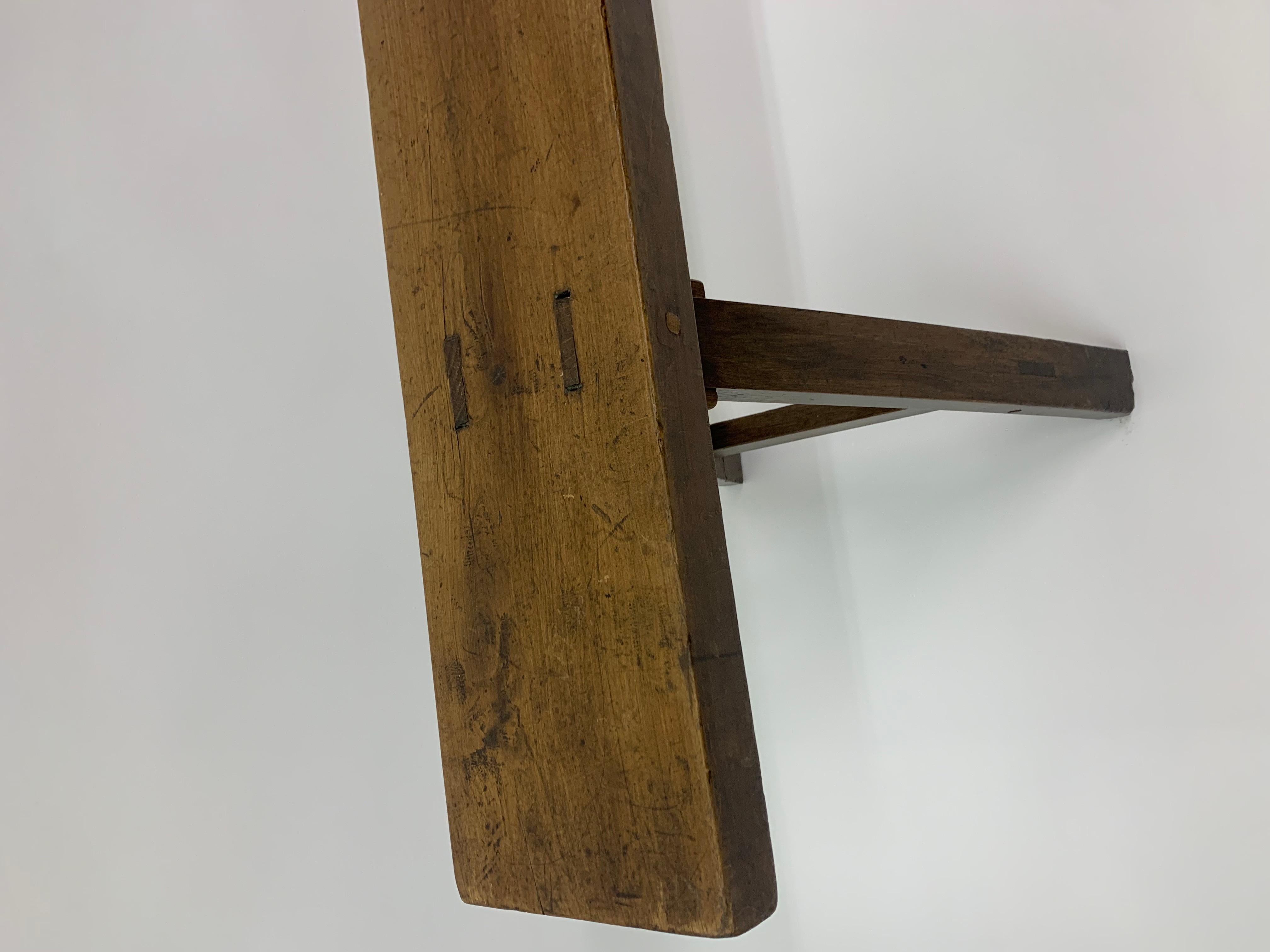 Brutalist Solid Wooden Bench, 1970’s For Sale 6