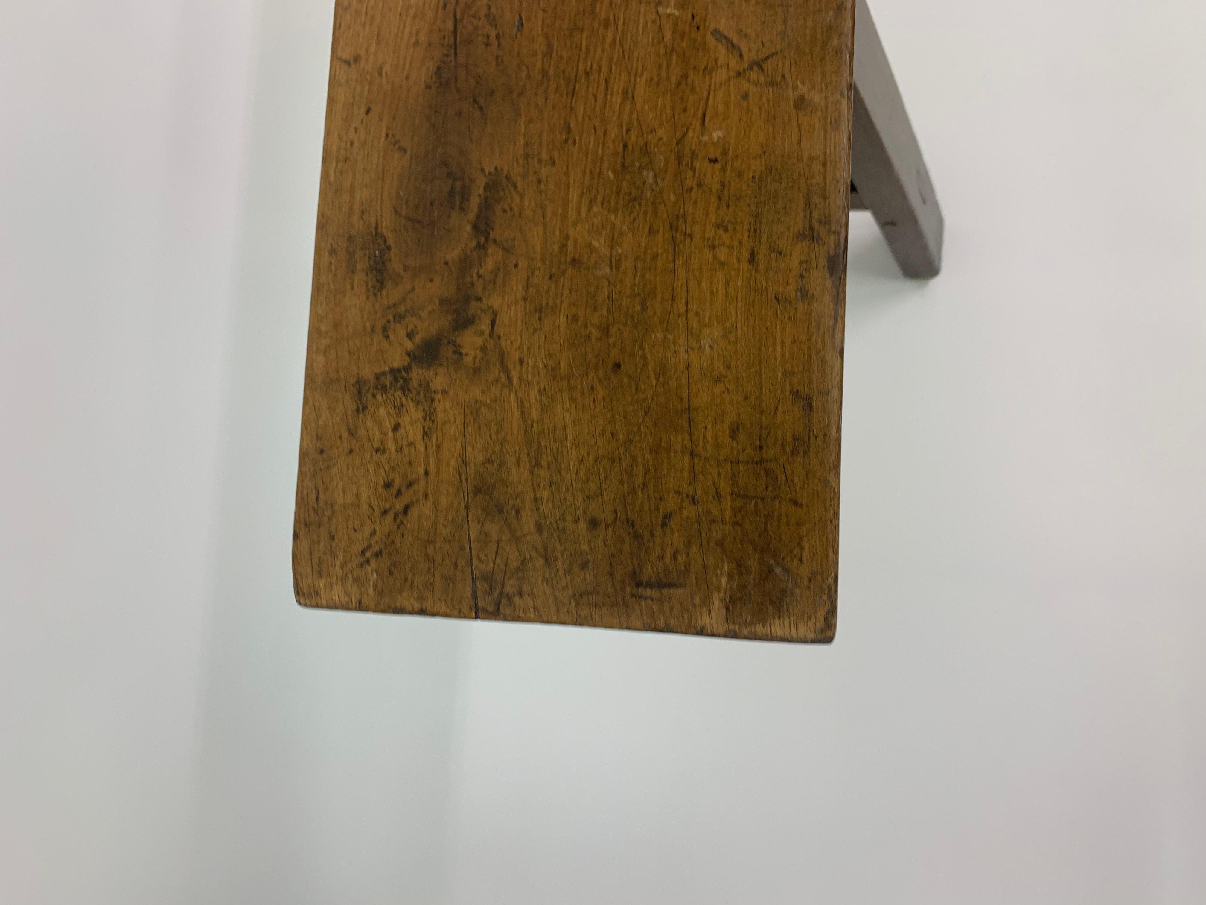 Brutalist Solid Wooden Bench, 1970’s For Sale 7