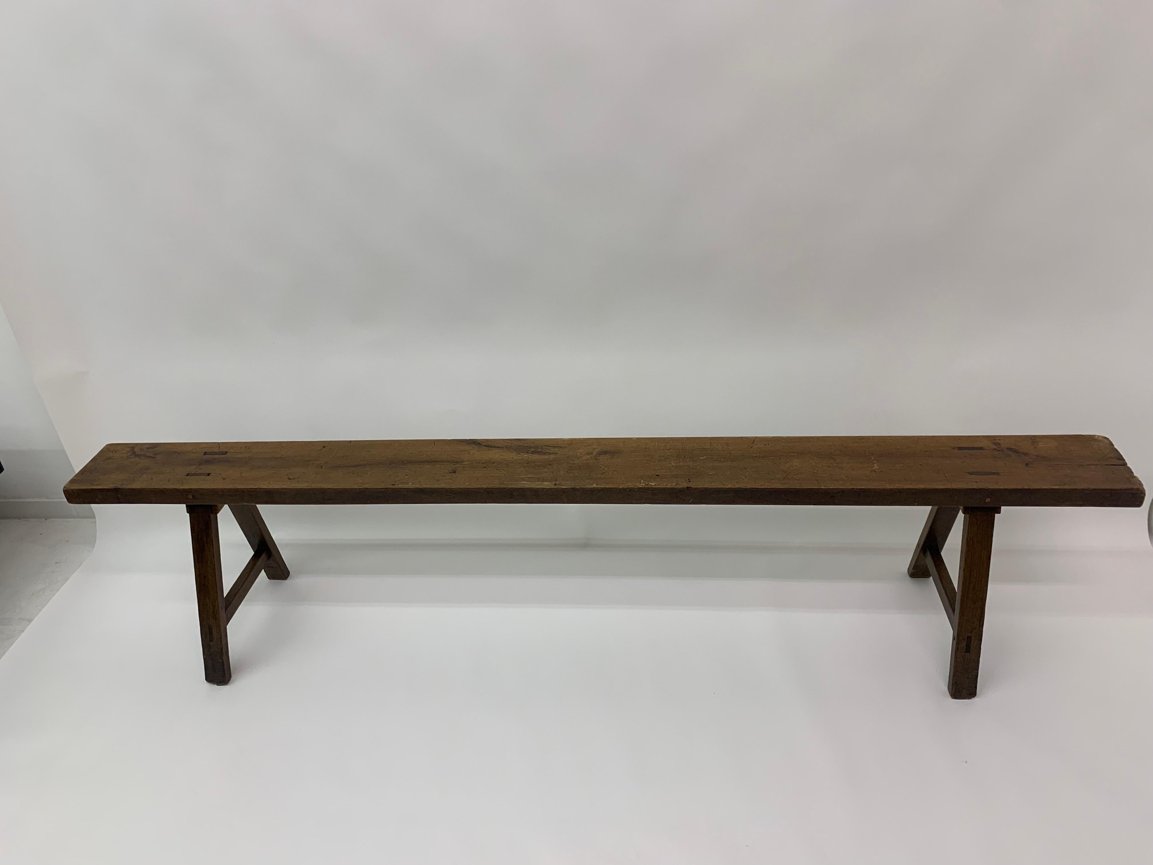 Brutalist Solid Wooden Bench, 1970’s For Sale 12