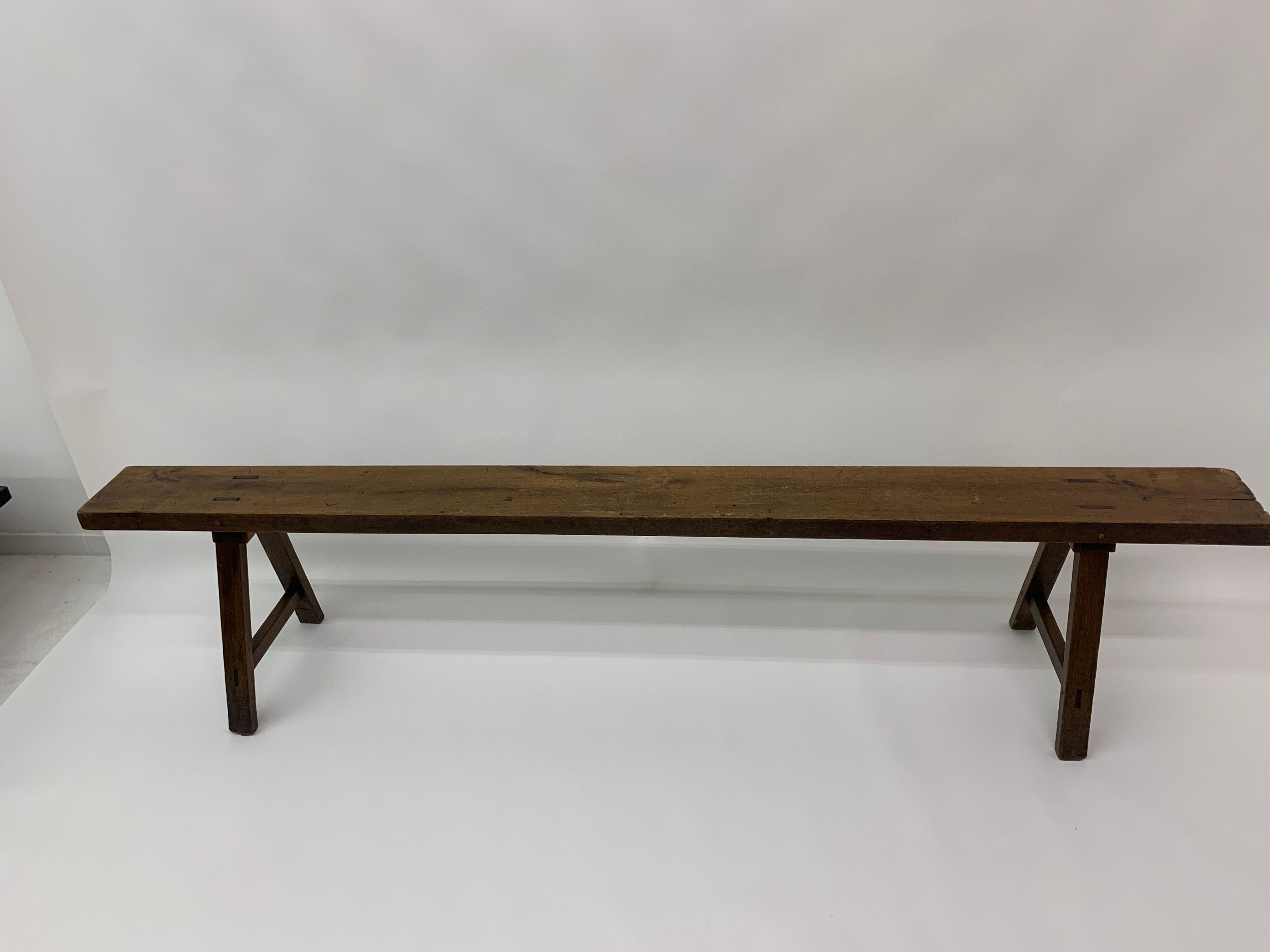 Brutalist Solid Wooden Bench, 1970’s For Sale 13
