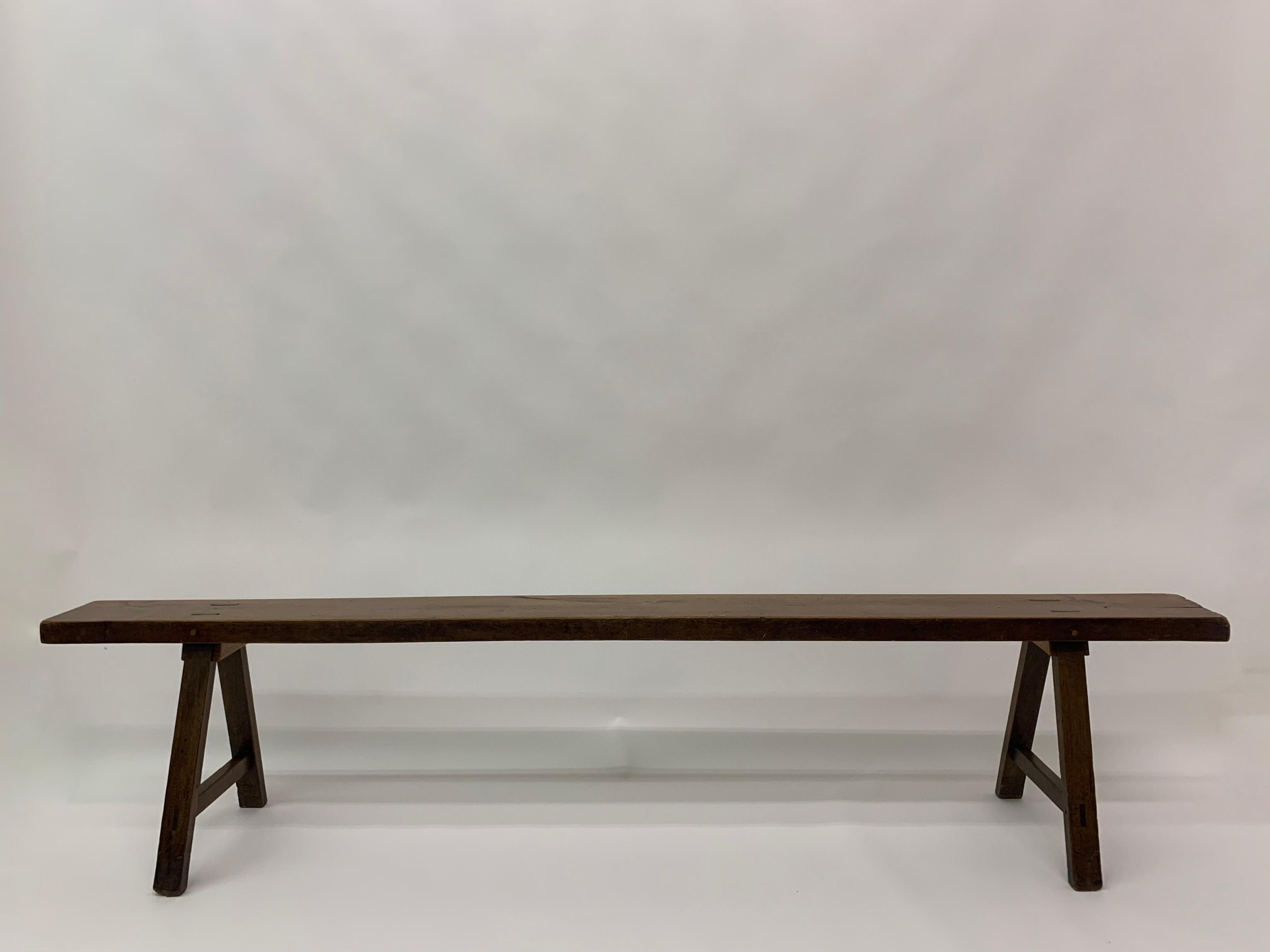 Beautiful solid wooden bench. This bench is in a great condition the patina is very nice.