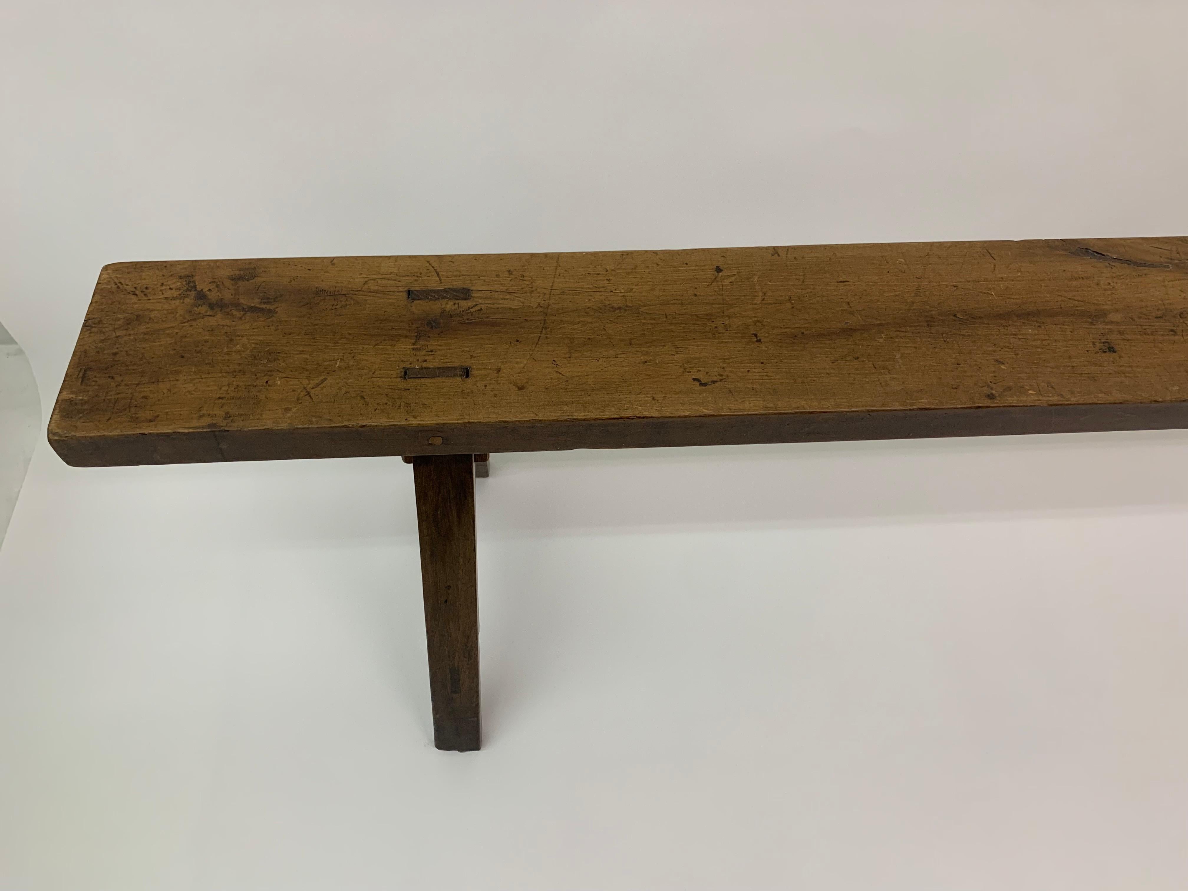 Brutalist Solid Wooden Bench, 1970’s For Sale 1