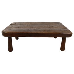 Brutalist solid wooden coffee table, 1960s