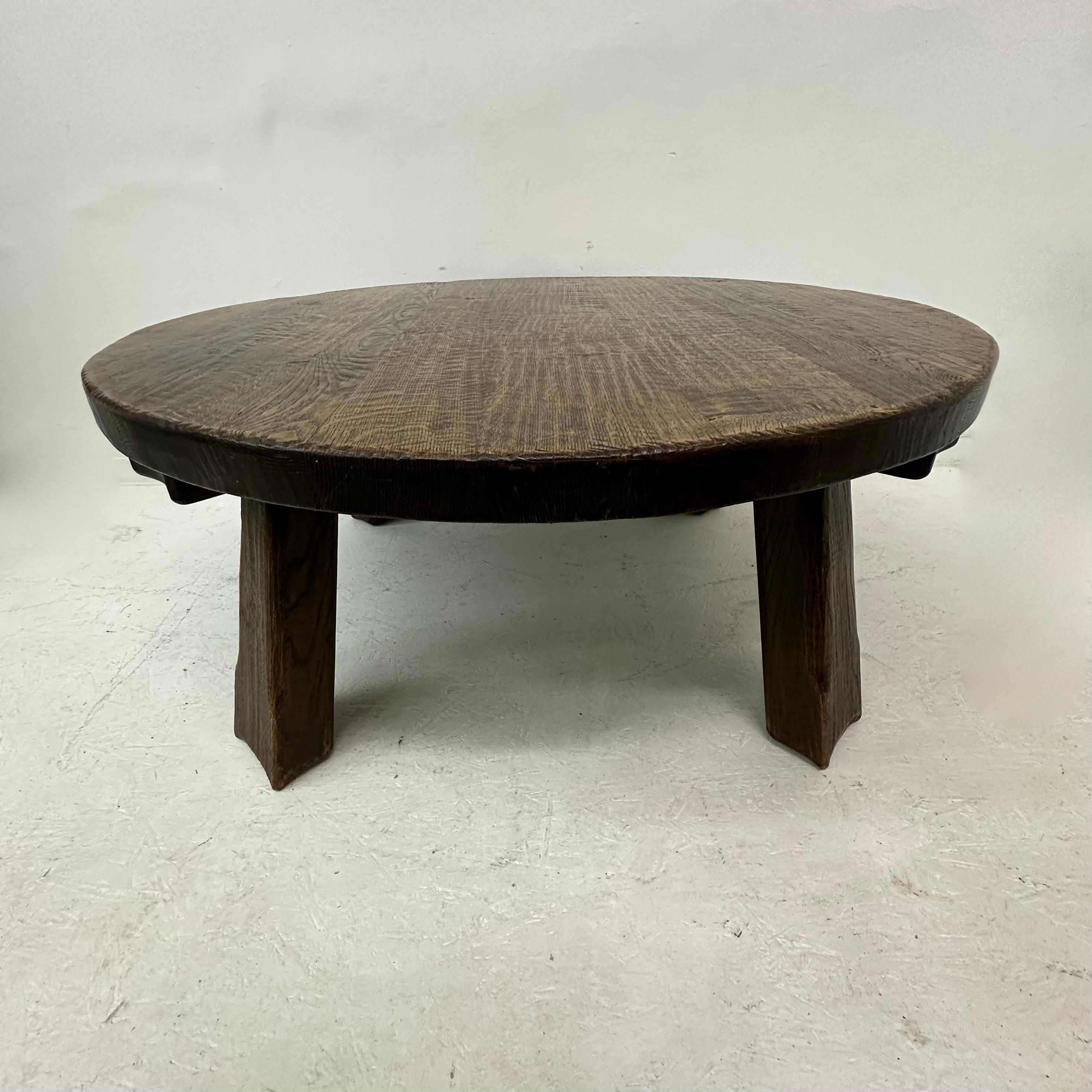 Brutalist solid wooden Coffee table , 1970’s For Sale 5