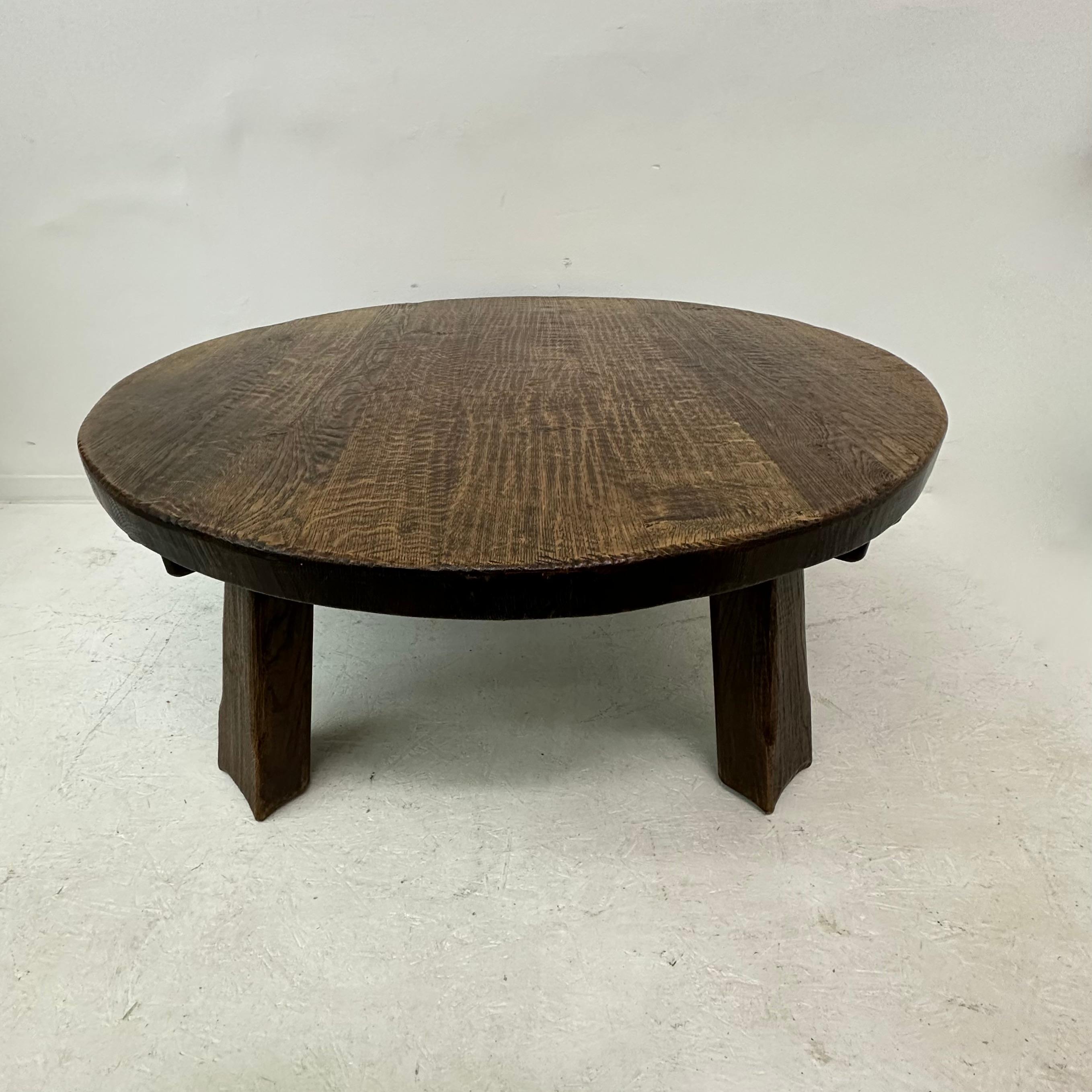Brutalist solid wooden Coffee table , 1970’s For Sale 7