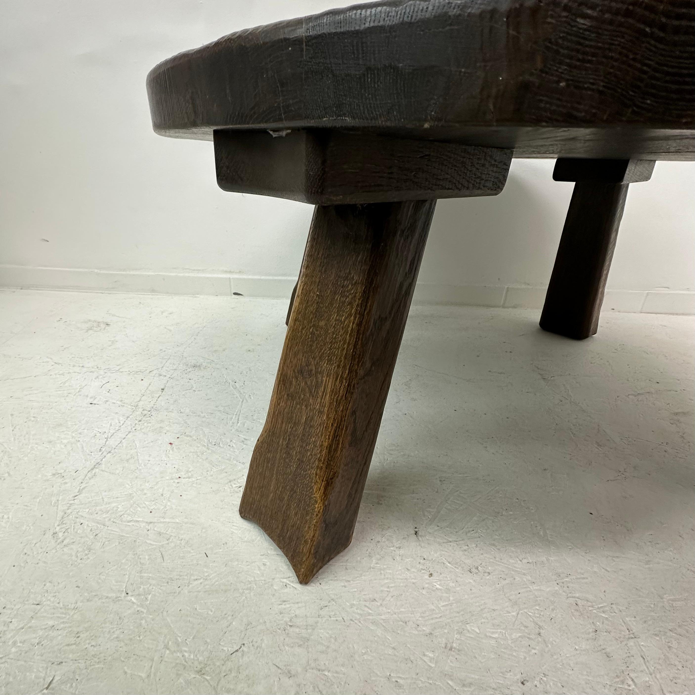 Brutalist solid wooden Coffee table , 1970’s For Sale 12