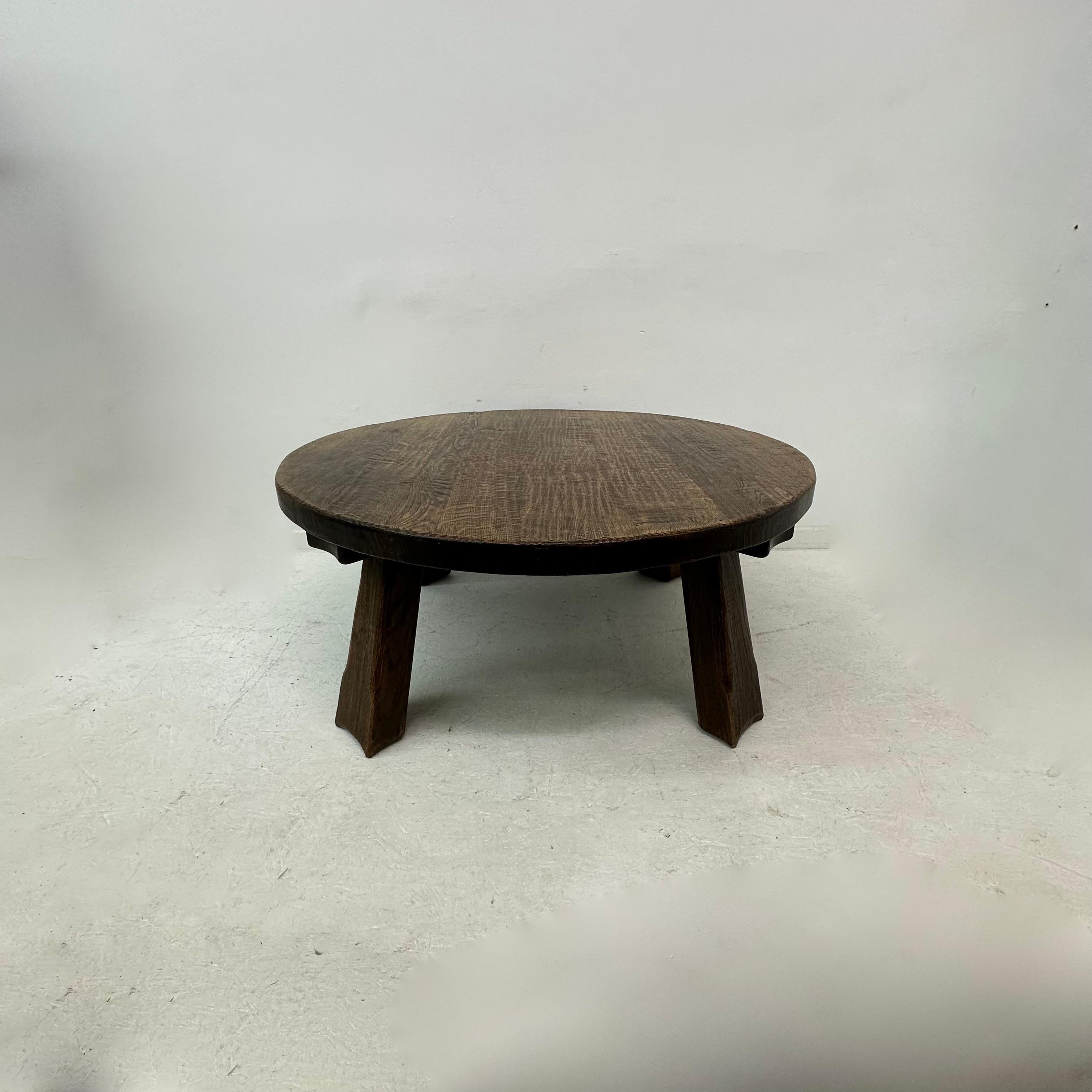 Dutch Brutalist solid wooden Coffee table , 1970’s For Sale