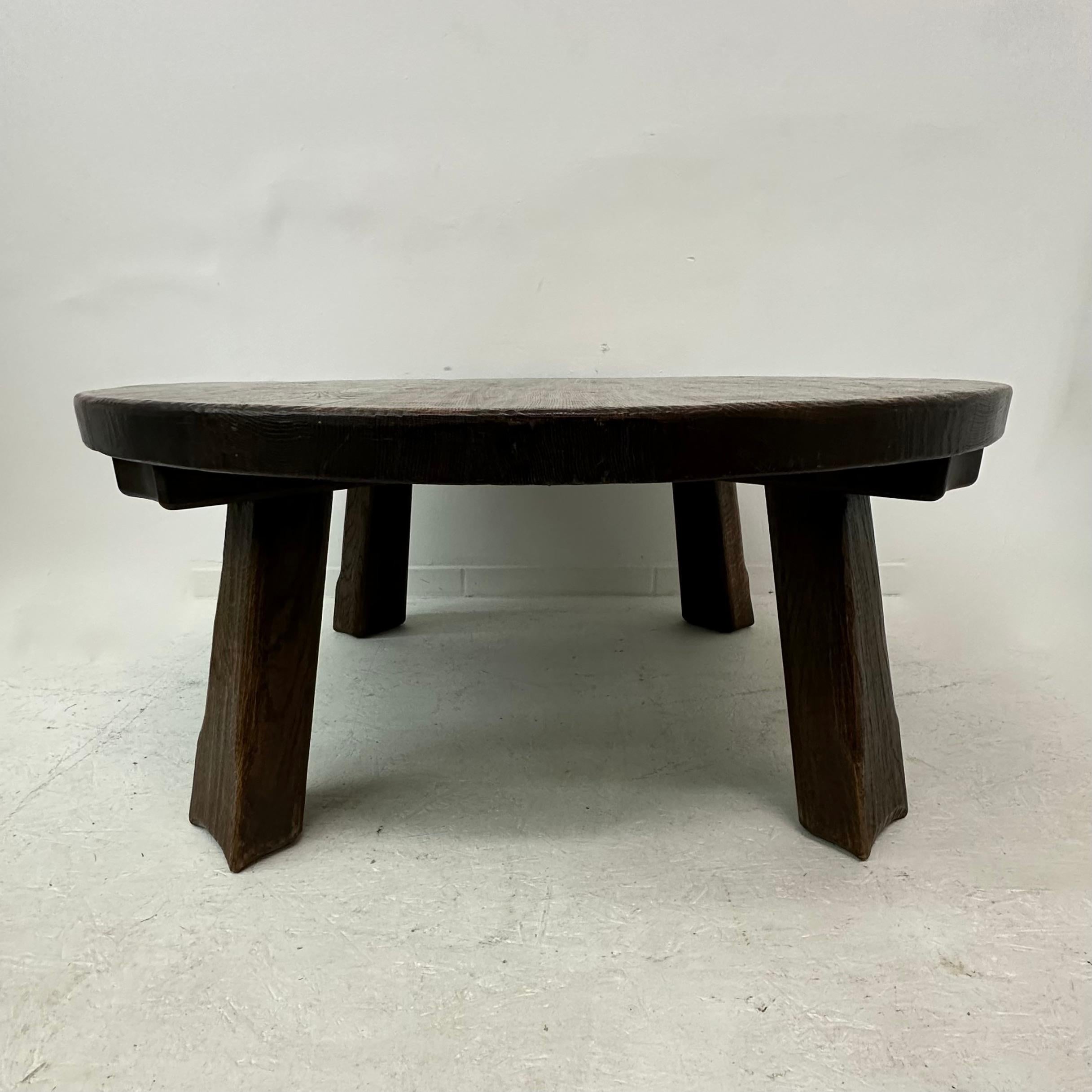 Brutalist solid wooden Coffee table , 1970’s For Sale 1