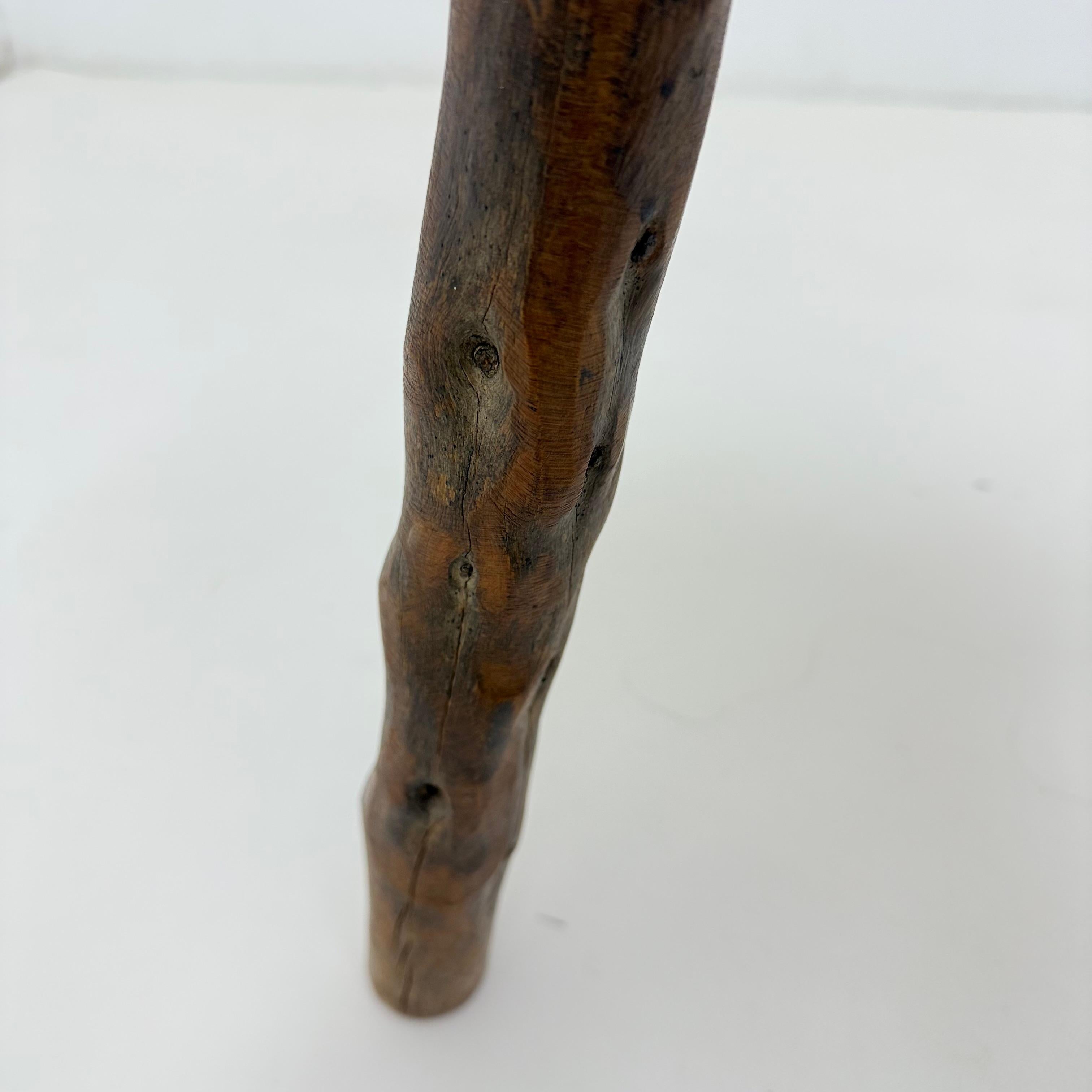 Brutalist solid wooden side table , 1970s For Sale 11