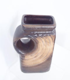 Brutalist Space Age 1960s Incised Ceramic Chimney Vase, Walter Becht Late 1960s