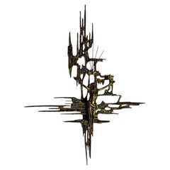 Brutalist Spanish Brass Crucifix after Dalí's Christ, 1970s