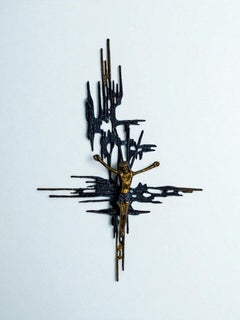 Brutalist Spanish Brass Crucifix after Dalí's Christ, Circa 1970