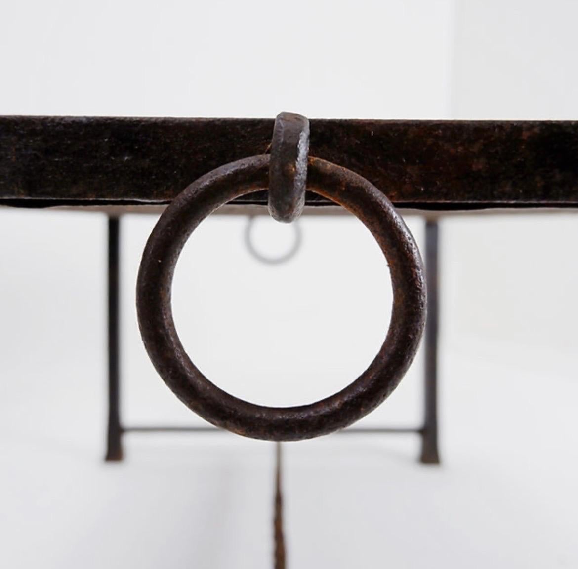 Campaign Brutalist Spanish Iron and Tile Coffee Table - circa 1920s For Sale