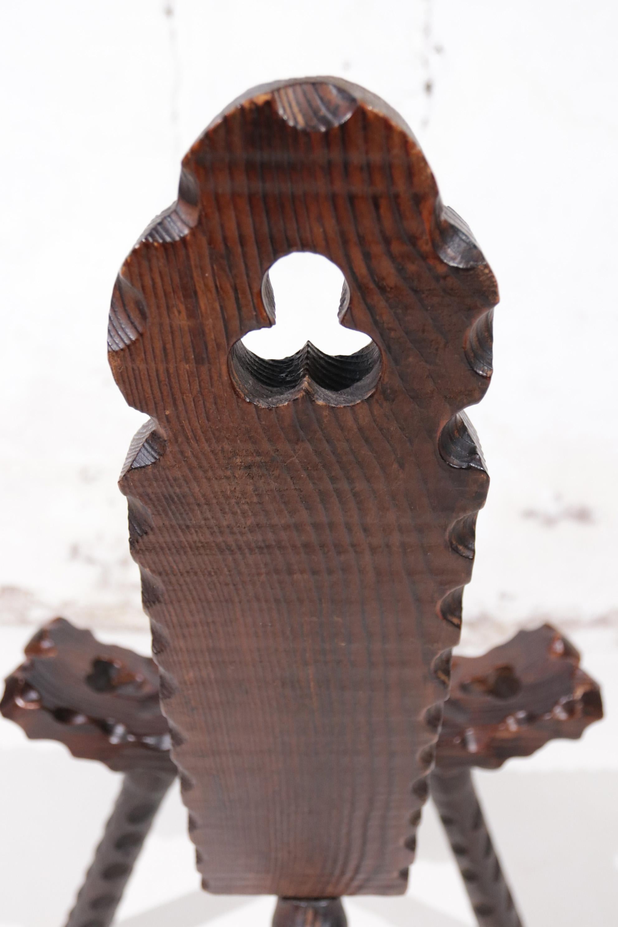Brutalist Spanish Mid-Century Sculptural Tripod Chair '50 3