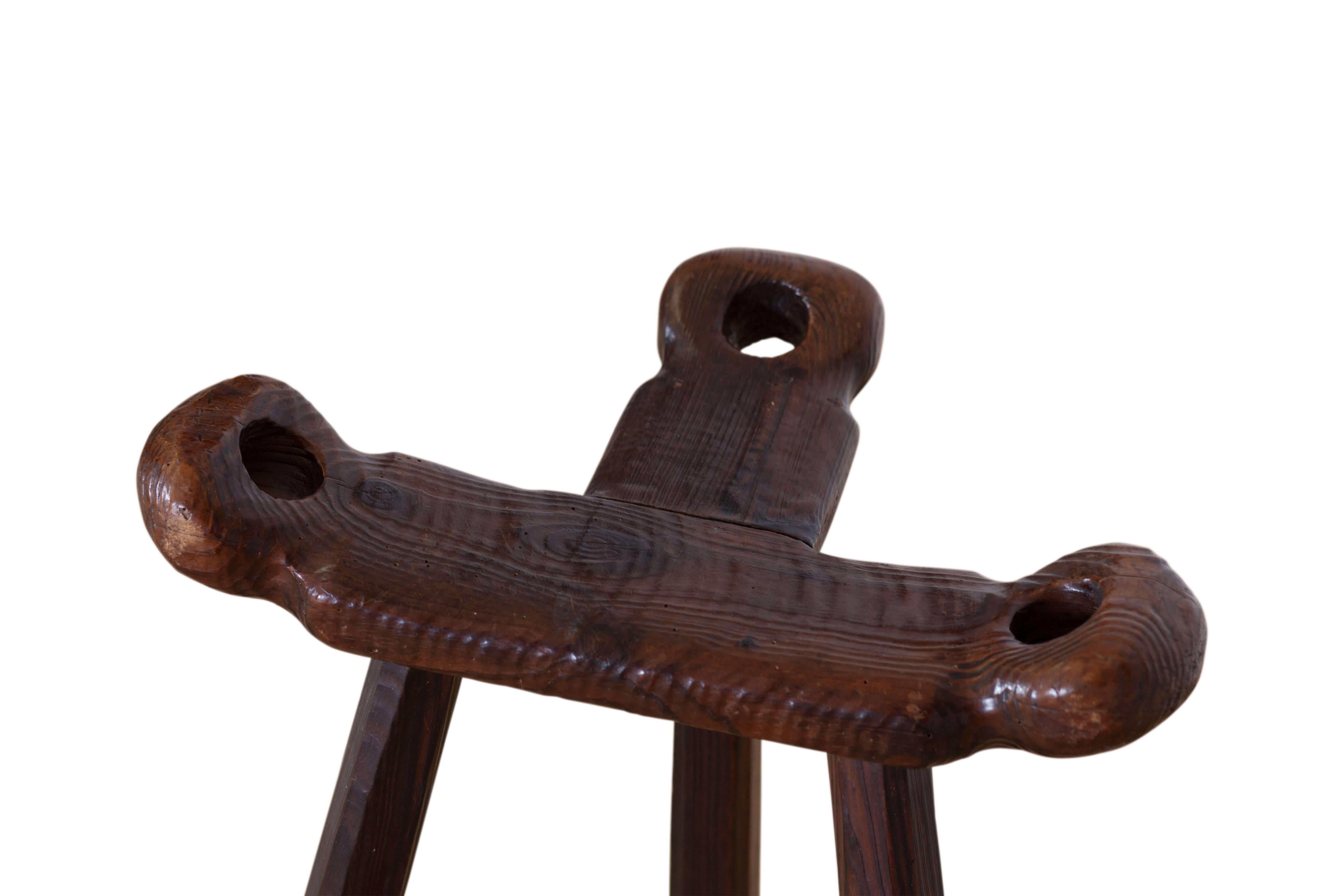 Brutalist Spanish Oak Bar Stools 2