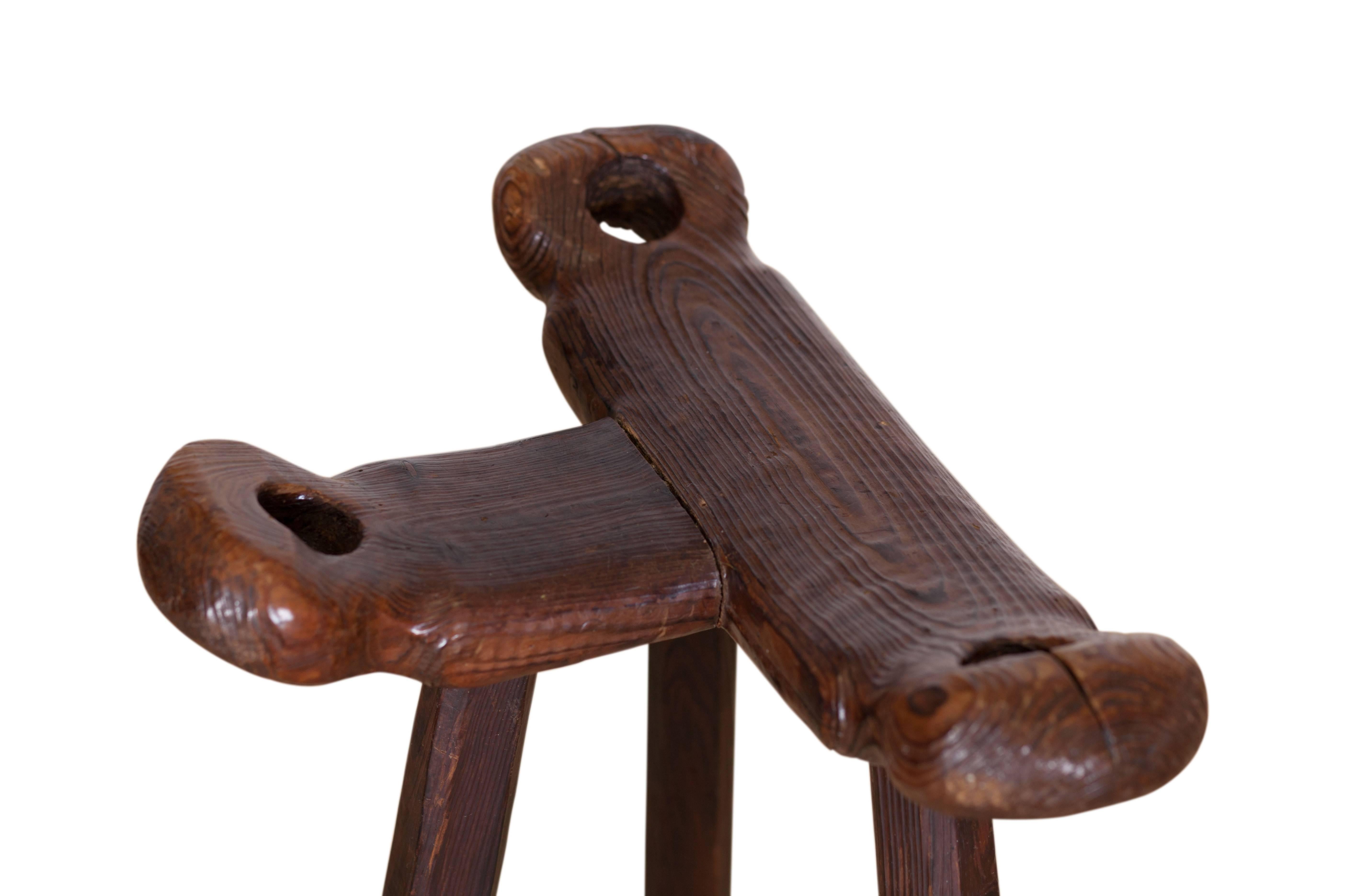 Brutalist Spanish Oak Bar Stools 4