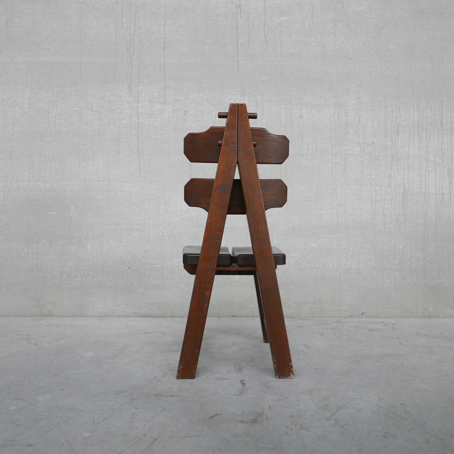 Brutalist Spanish Oak Dining Chairs '6+' 11