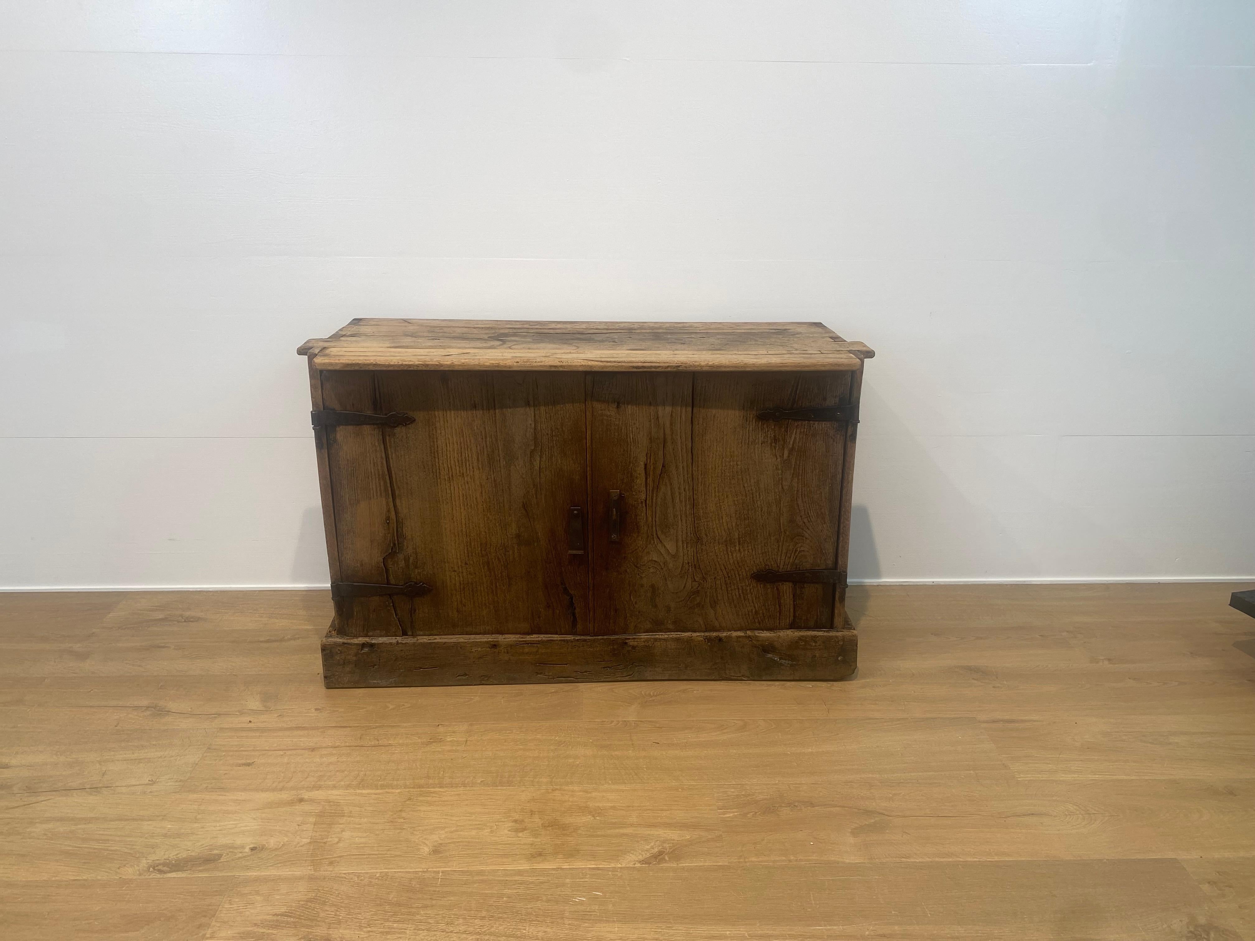 Bleached Brutalist Spanish small Cabinet For Sale