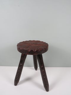 Brutalist Spanish tripod stool 1960
