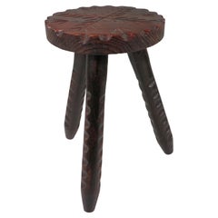 Brutalist Spanish tripod stool 1960