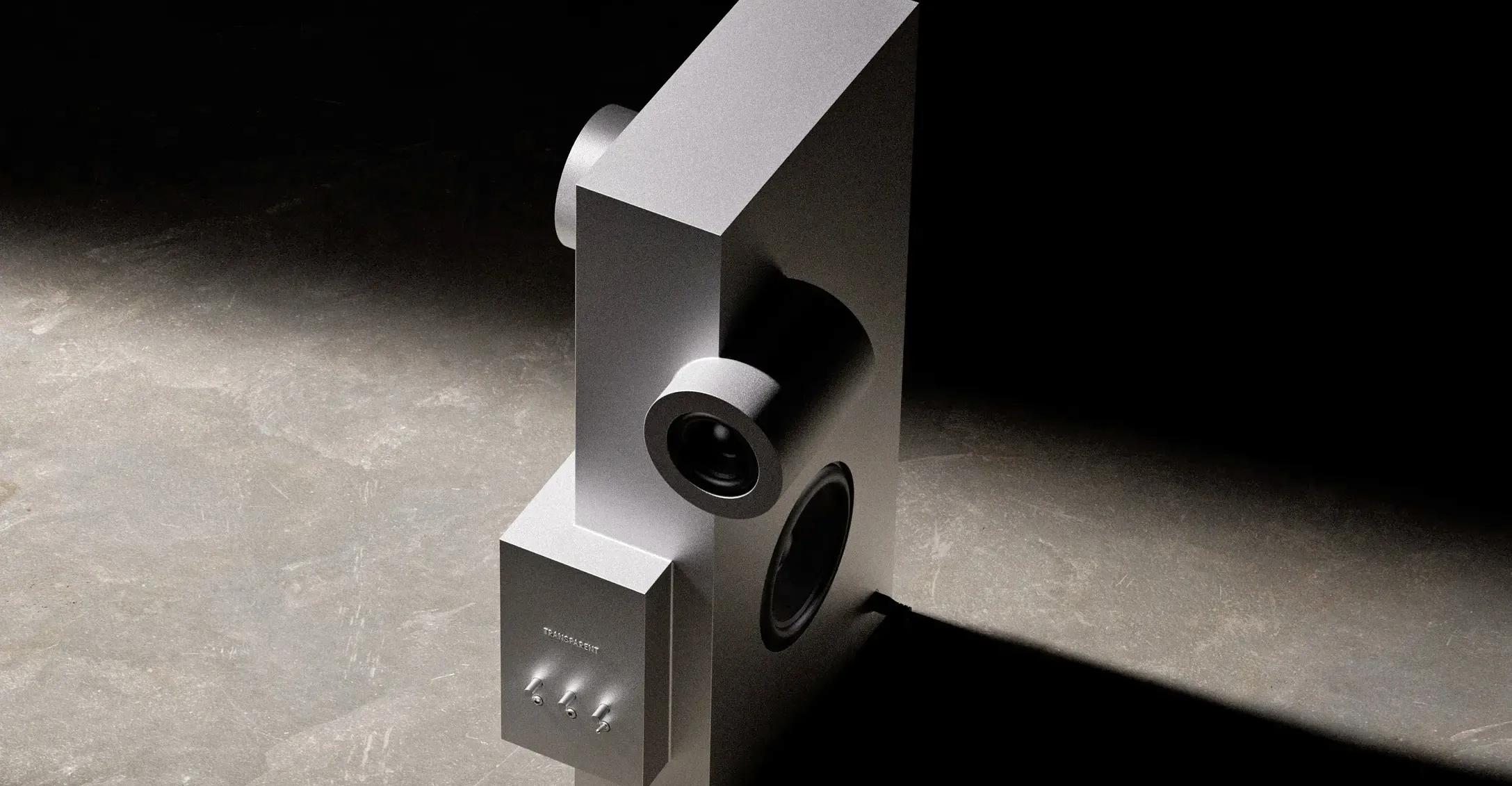 Contemporary Brutalist Speaker in Black by Transparent For Sale
