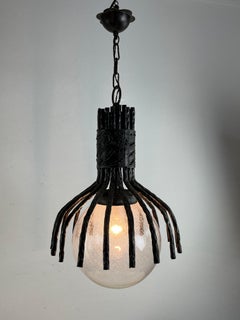 Brutalist "Spider" Model Chandelier by Marcello Fantoni Italian Design 1970s