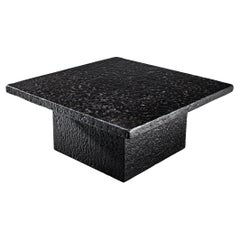 Used Brutalist Square Coffee Table in Textured Stone Look