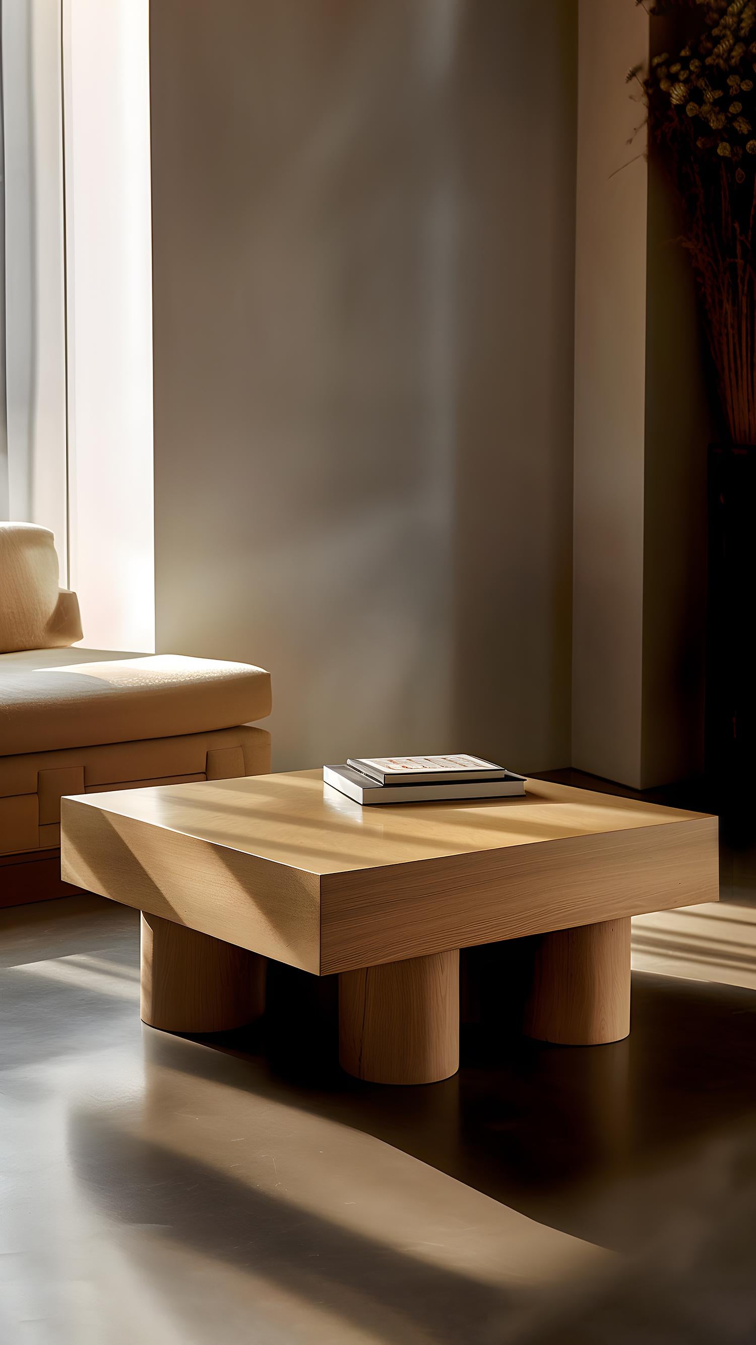 Table basse carrée brutaliste en placage de bois chaud Podio par NONO en vente 3