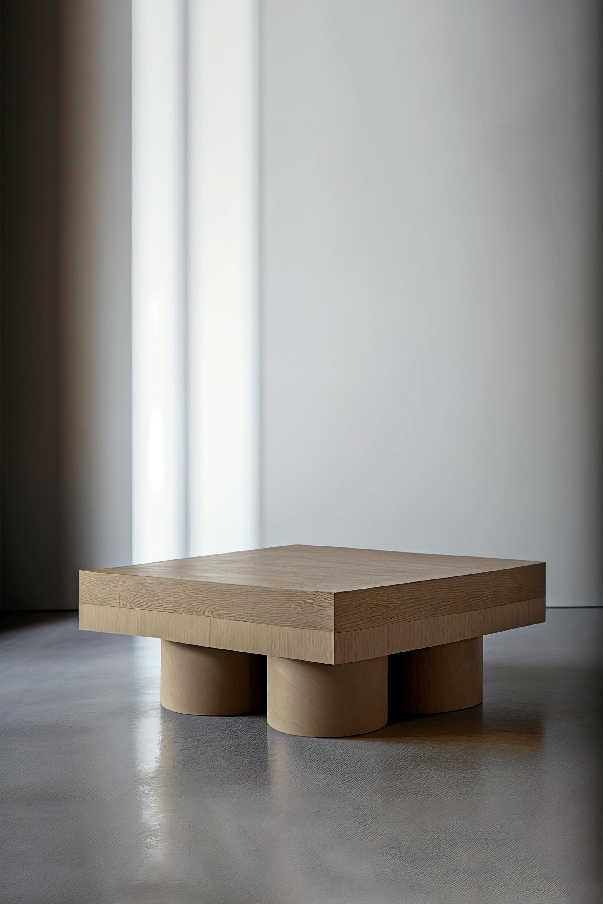 Placage Table basse carrée brutaliste en placage de bois chaud Podio par NONO en vente