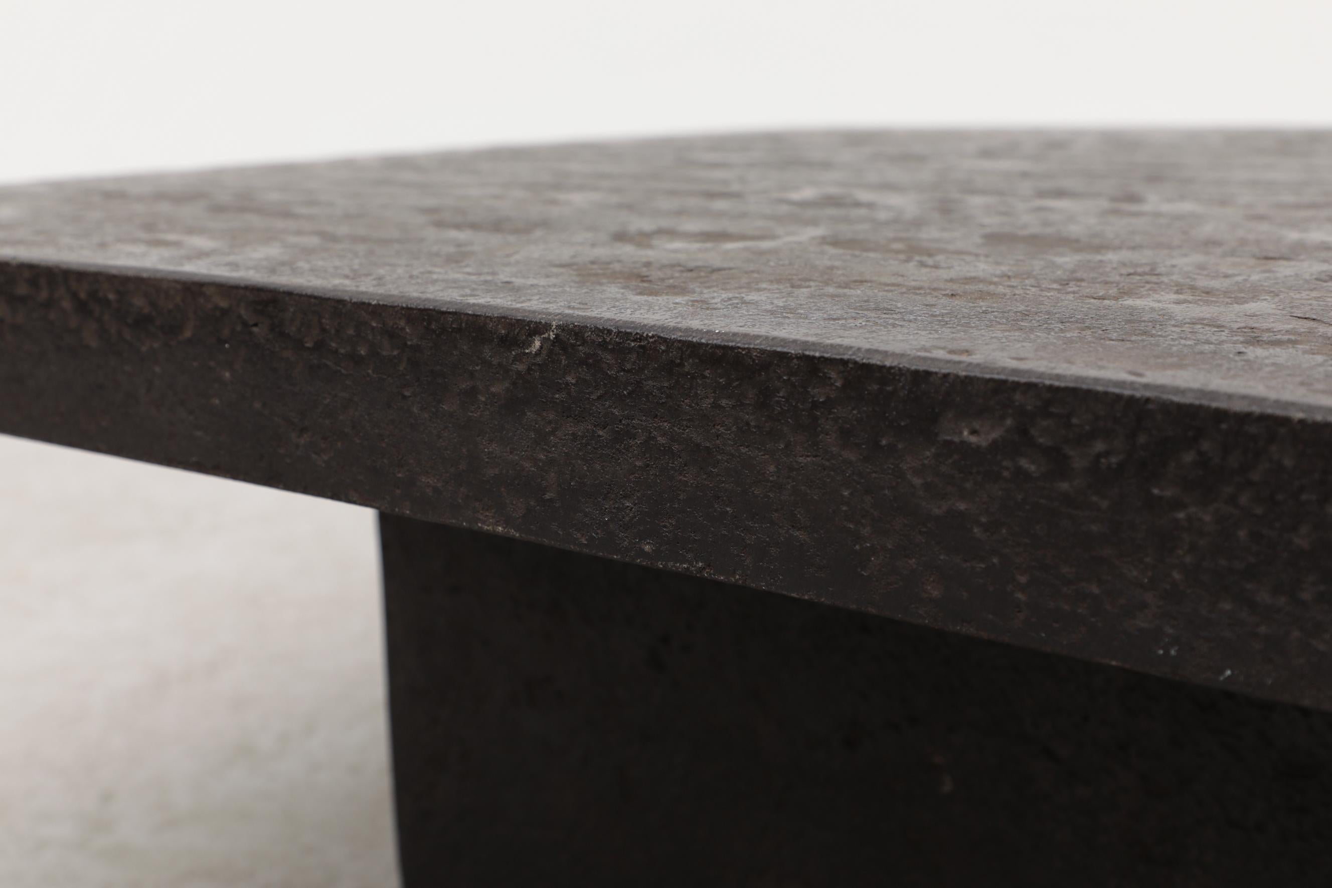 Brutalist Square Faux Lava Stone Coffee Table 5