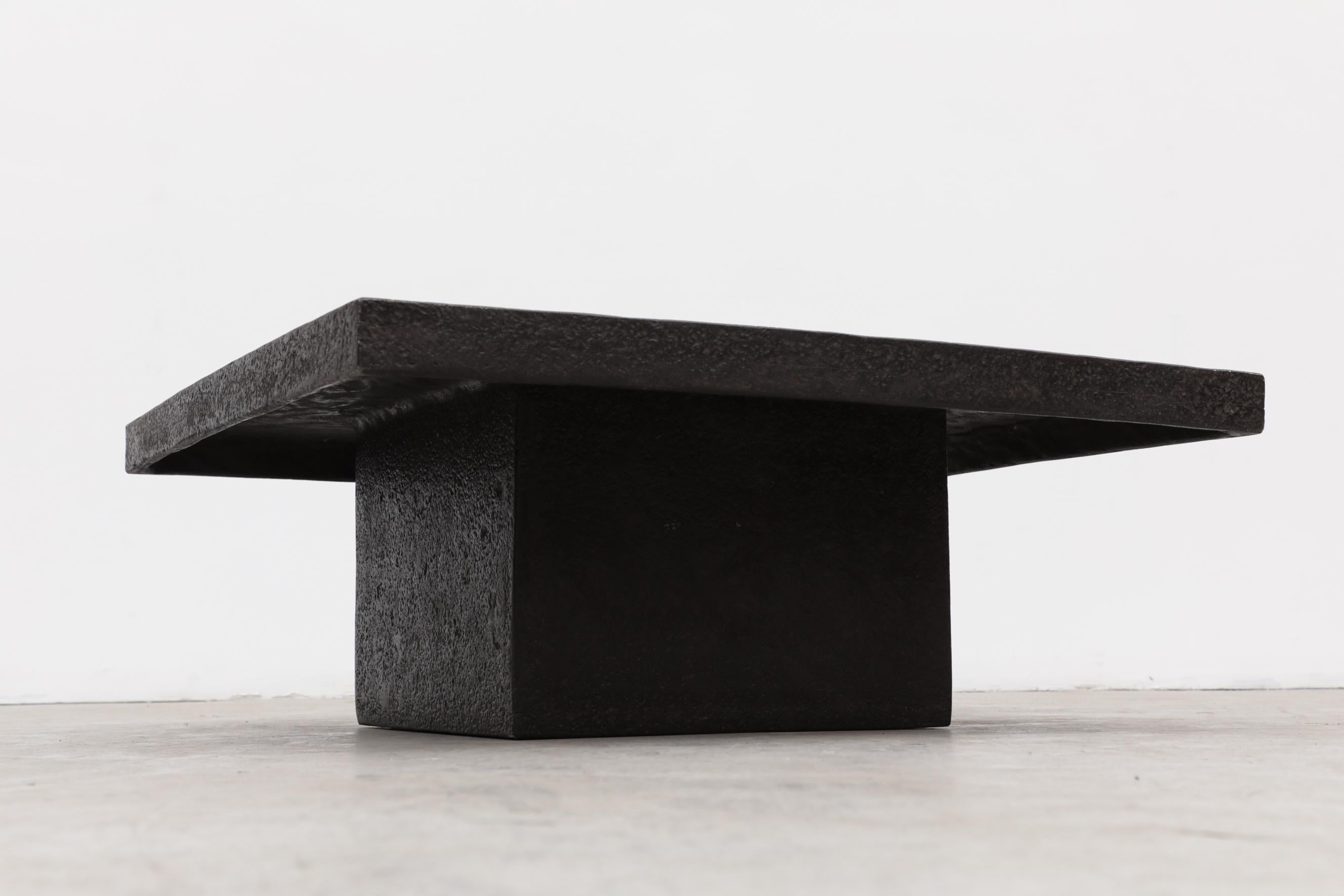 Brutalist Square Faux Lava Stone Coffee Table 1