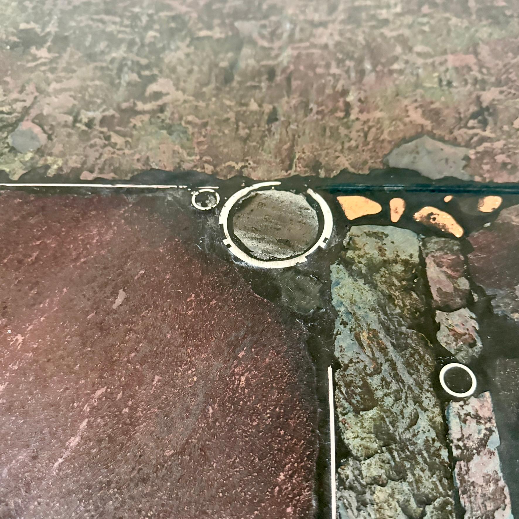 Table basse brutaliste carrée en pierre d'ardoise par le sculpteur Paul Kingma, Pays-Bas en vente 4