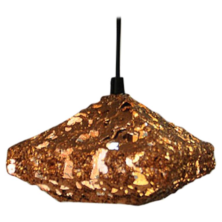 Brutalist Square Shaped Copper Ceiling Lamp 1960s, Sweden