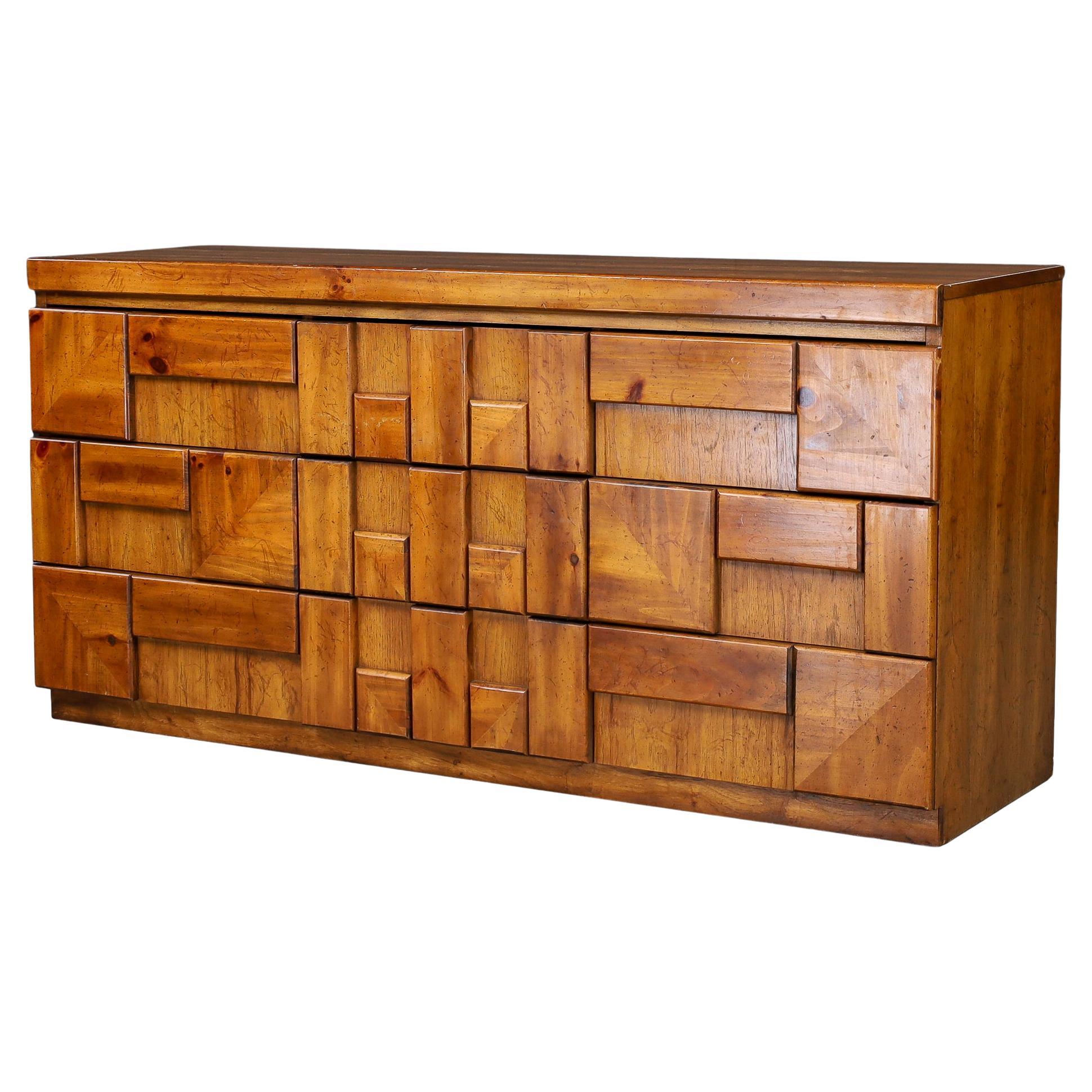 Brutalist “Staccato” Dresser by Lane Furniture, USA, 1970s