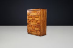 Brutalist “Staccato” Tallboy Dresser by Lane Furniture, USA, 1970s